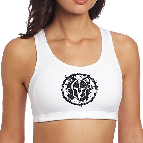 Ingregair Women's Grunge Spartan Helmet Vector Athletic Gym Yoga Bra Top Bralette
