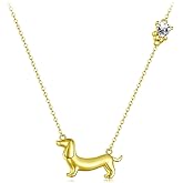 MUNDELL 925 Sterling Silver Cute Dachshund Pendant Necklaces Cat Animal Necklaces for Women Fine Jewelry