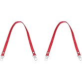 PATIKIL Leather Purse Handle Strap, 2 Pcs 26 Inch Leather Purse Strap Replacement DIY Women Clutch Bag Handbag Top Handle Strap Repair Accessories, Red