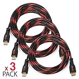 BAM 3 Pack High Speed 4K HDMI Cables - 15' Long