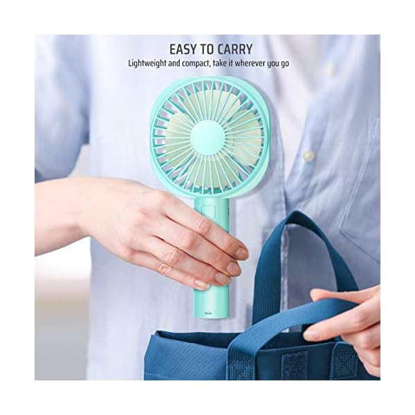 JUMKEET-Mini-Handheld-Portable-Fan-Desk-Fan-USB-Rechargeable-Battery-2600-mAh-Personal-Fan-with-Base-Table-Fan-Cooling-Electric-Sport-Fan-3-Speeds-for-Home-Travel-Office-Room-Outdoor-School-Blue Jumkeet Mini Handheld Portable Fan Desk Fan USB Rechargeable Battery 2600 mAh, Personal Fan with Base, Table Fan Cooling…