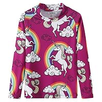Liliane Rash Guard Girls Long Sleeve Unicorn Rash Guard for Girls A121-45Y