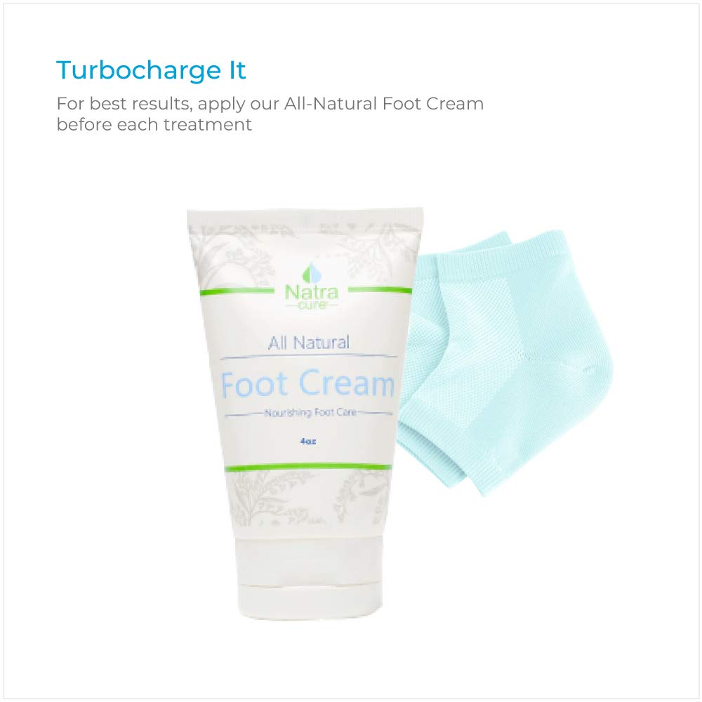 NatraCure Vented Moisturizing Gel Heel Sleeves - (Skin softening footcare treatment socks for Cracked heels, Dry feet, Foot calluses, Rough heel socks - (608-M CAT) - Color: Aqua Blue - Size: Regular : Beauty