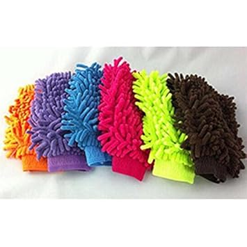 Micro Fiber Washing Hand Gloves Duster Single Side Gloves (Pack 0f 2) (Random Color will be shipped)