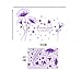 SWORNA Nature Series 3D Romantic Purple Flowers Removable Vinyl DIY Mural Wall Decor Decals for Living Room/Bedroom/Hallway/Sitting Room/Playroom/Kindergarten/Kids Nursery 46” H X 79” W, X-Large
