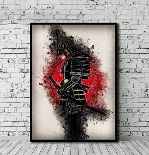 UDIYXC Japanese Samurai Poster Canvas Print Wall Art Home Decor No Frame,80x100cm