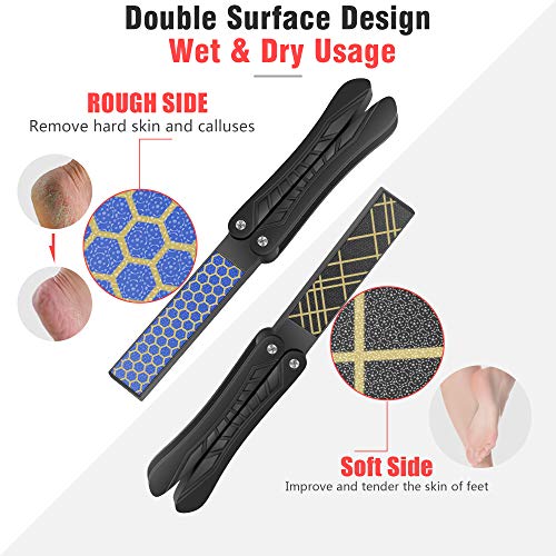 Foot File Foot Rasp Foot Scrubber File Nano Glass Heel Scraper Glass Foot File Crystal Pedicure File for Callused Coarse Hard Skin Removal Portable Foot Sander Foot Scraper File for Heel Foot grater