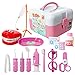 ThinkMax Dentist kit for Kids, 15 pcs Kids Pretend Dentist Playset Toys Dentist Medical Role Play Educational Toy Doctor Playset for Girls Boys and Toddlers(Pink)