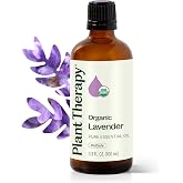Plant Therapy Organic Lavender Essential Oil 100 mL, USDA Certified Organic | Pure &amp; Undiluted, USDA Certified Organic, Great for Skin Care, Hair Care, and Aromatherapy Relaxation, 100 mL (3.3 oz)