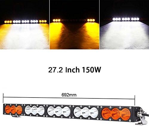 Single Row 27.2 Inch 150W Cree LED Offroad Work Light Bar For 4x4 Trucks Atv 12V 24V Spot Flood Combo Beam Amber White Yellow Warning Barra headlight