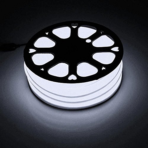US Stock LED Rope Lights, Flat Flexible LED Light Strip Kit Waterproof Light 110V Indoor/Outdoor Use, Inter-Connectable Decorative Lighting for Kitchen Backyards Garden Party (50FT, Natural White)