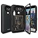 TORU CX Pro LG G5 Wallet Case Dark Blue with Hidden ID Slot Credit Card Holder Hard Cover, Mirror & USB Adapter for LG G5 - Metal Slate