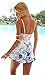 Fenyi Women's Shorts Lace V-neck Jumpsuit Rompers Sexy Casual Floral Printed Dress