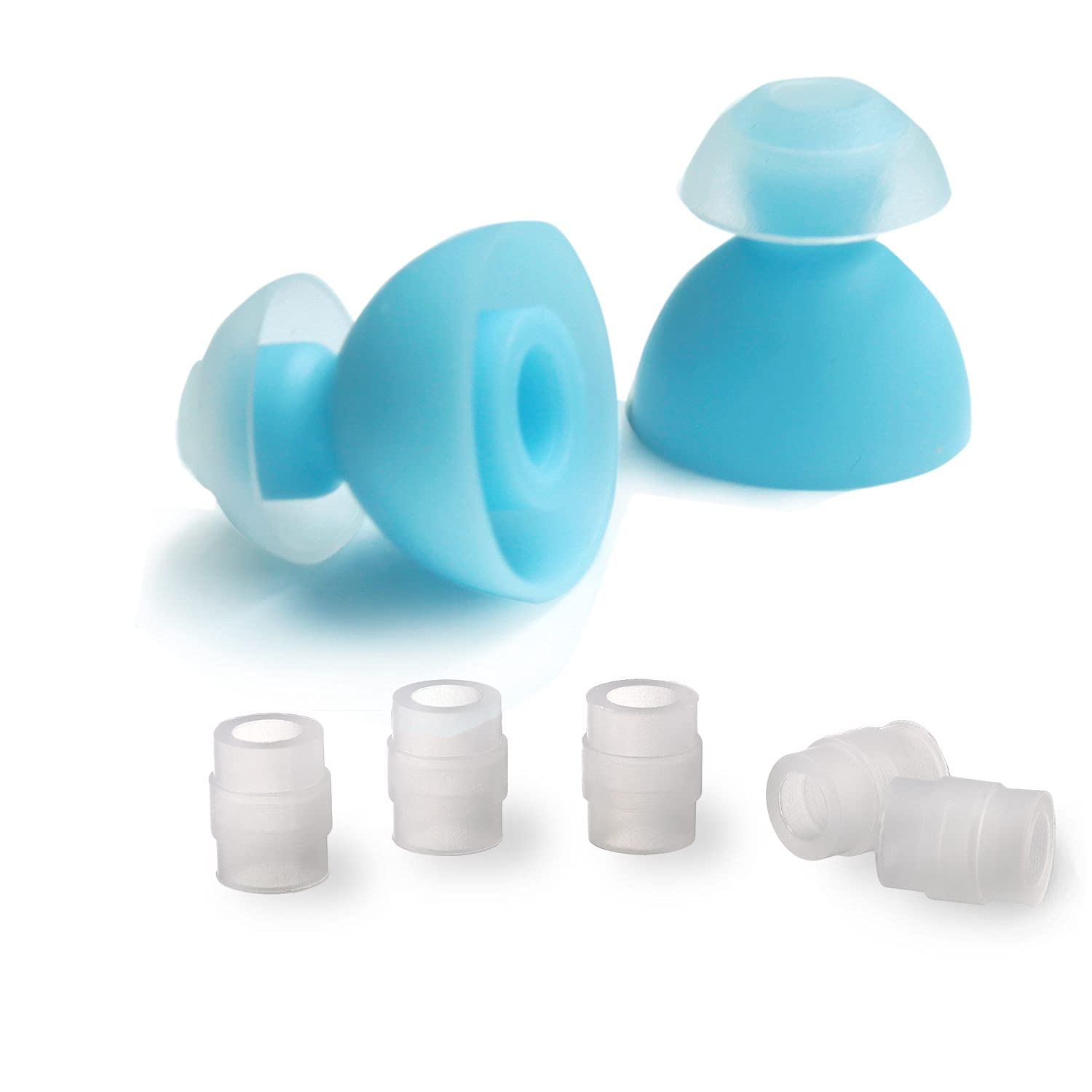 SpinFit CP240-S - Double-Flange Silicone Eartips Replacement for Universal IEM Earphones with 5 Inserts - 1 Pairs - 4mm/2mm Nozzle Diameter (Small)