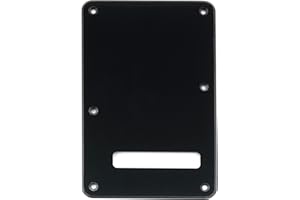 Musiclily 6 Hole Strat Back Plate Tremolo Cavity Cover Backplate for Fender USA/Mexico Made Standard Stratocaster Modern Style Electric Guitar,1 Ply Black