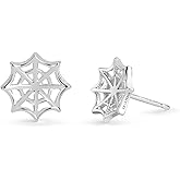 Boma Jewelry Sterling Silver Spider Web Stud Earrings