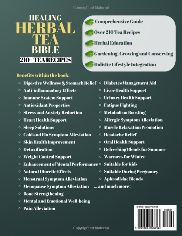 Healing Herbal Tea Bible: 210+ Easy Natural Remedies for Wellness - Your Guide to Natural Relief - Discover Herb-Based Recipes and Alternatives for Enhanced Well-Being and a Healthier Life