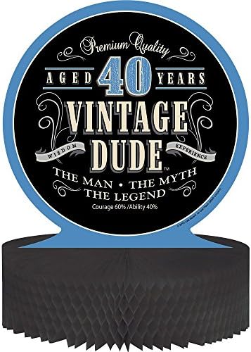 Vintage Dude 40th Honeycomb Centerpiece