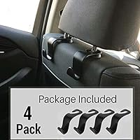 IPELY Car Seat Back Hook Auto Seat Headrest Portable Organizer Holder Hooks(Black -Set of 4)