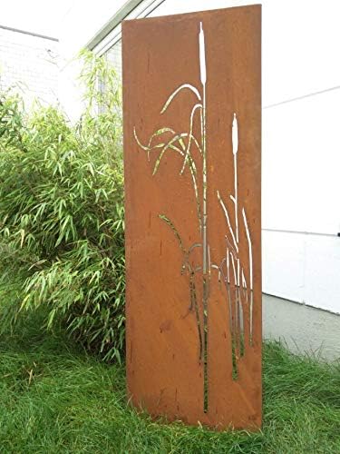 Amazon De Zen Man Edelrost Garten Sichtschutz Aus Metall Rost Gartenzaun Gartendeko Edelrost Sichtschutzwand H180 50cm 031477 5