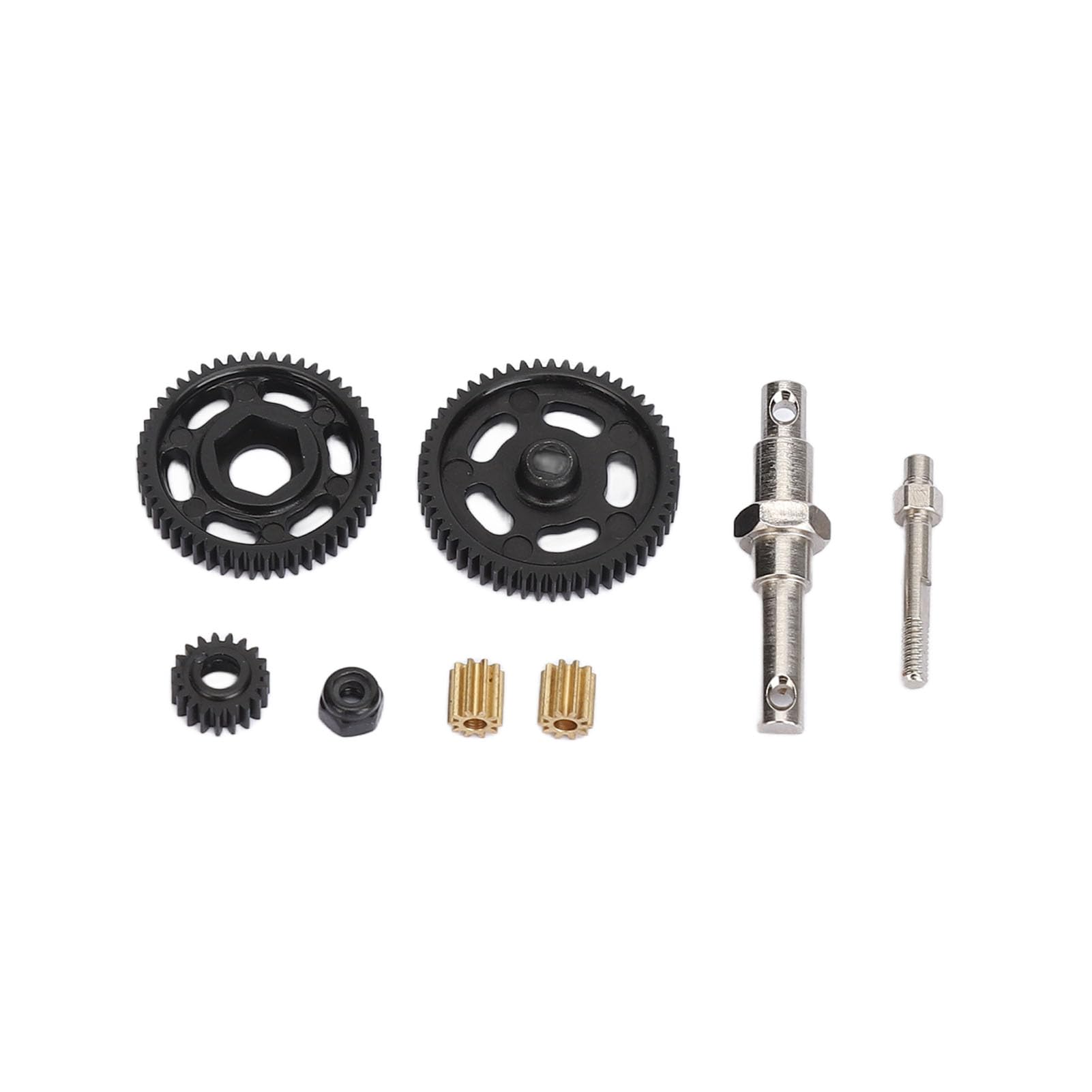 plplaaoo RC Transmission Gear Set Heavy Duty Steel Gearbox Gear Replacement for Axial SCX24 1/24 RC Crawler Car Durable Stainless Steel Copper 8 Parts