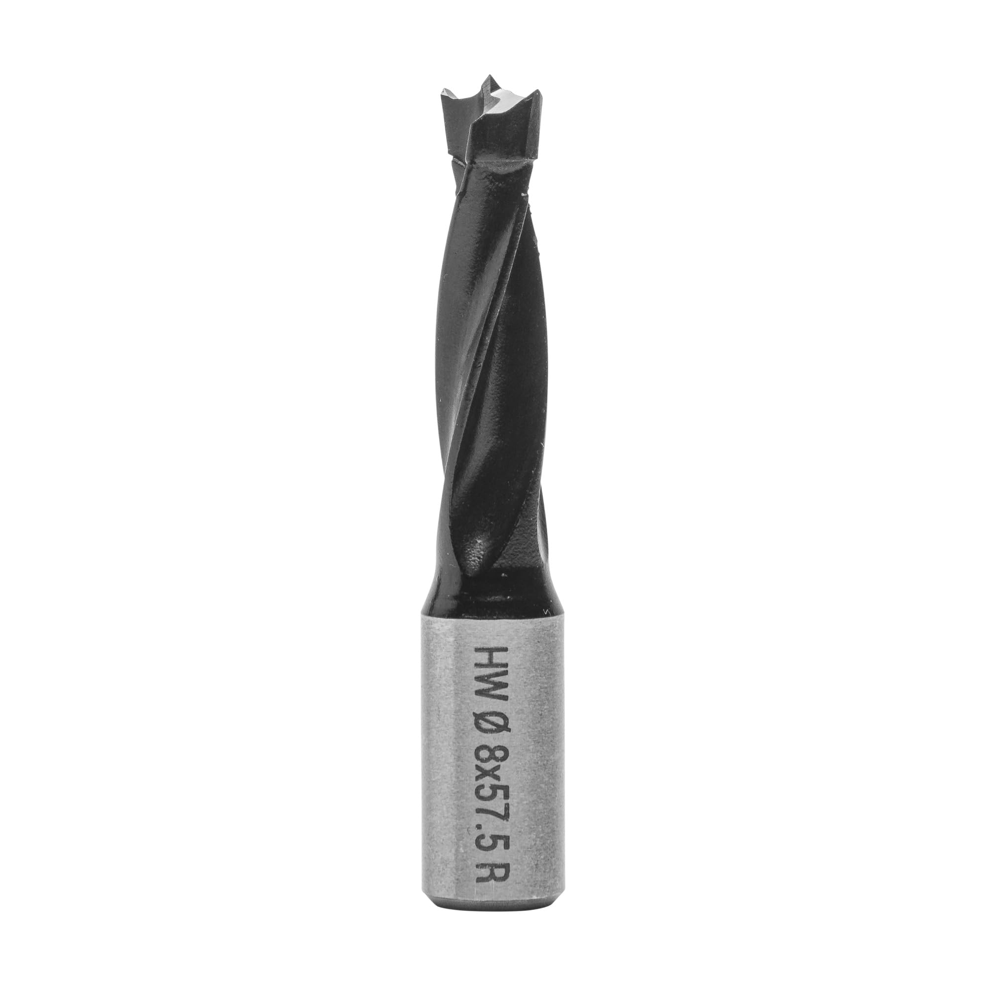 ENT 22044 Dowel Drill TC Shank (S) 10 mm, Diameter (D) 8 mm, NL 30 mm, SL 20 mm, L 57,5 mm, Right