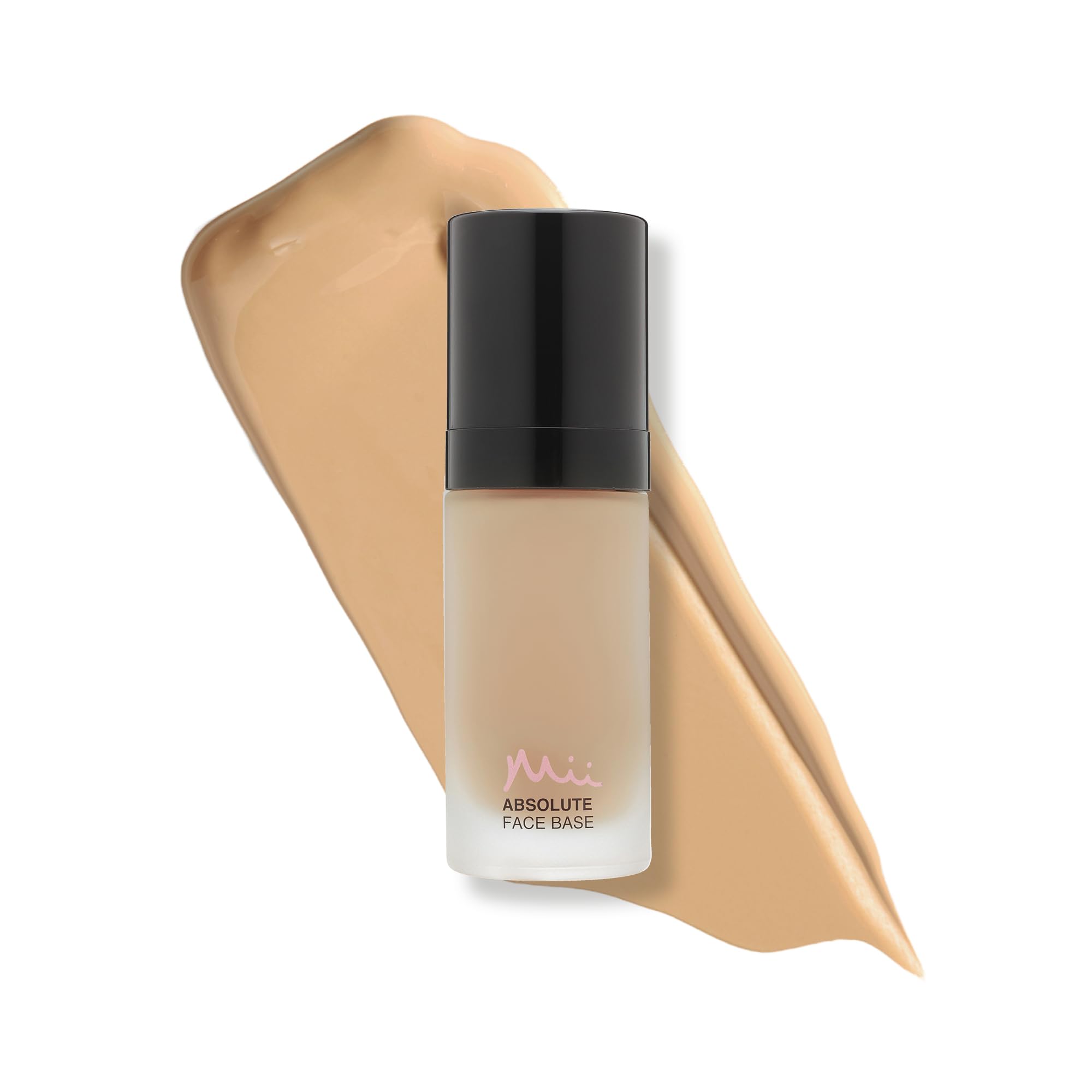 Mii Cosmetics Absolute Face Base, Full Coverage Foundation, Radiant Matte Finish, Feather Light Hydrating Formula, Vegan and Cruelty Free, Utterly Peachy 02