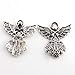 Angel Charms Pendants 1 Inch Antiqued Silver Guardian Angel (12 Charms)
