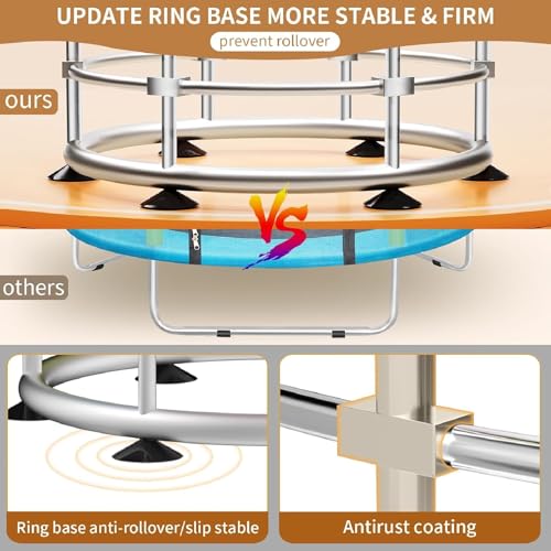 AM ANNA Mini Kids Trampoline for Toddlers with Handle, Indoor Mini Trampoline for Kids, Small Rebounder Trampoline, Indoor/Garden Toddlers Trampoline for Toddlers