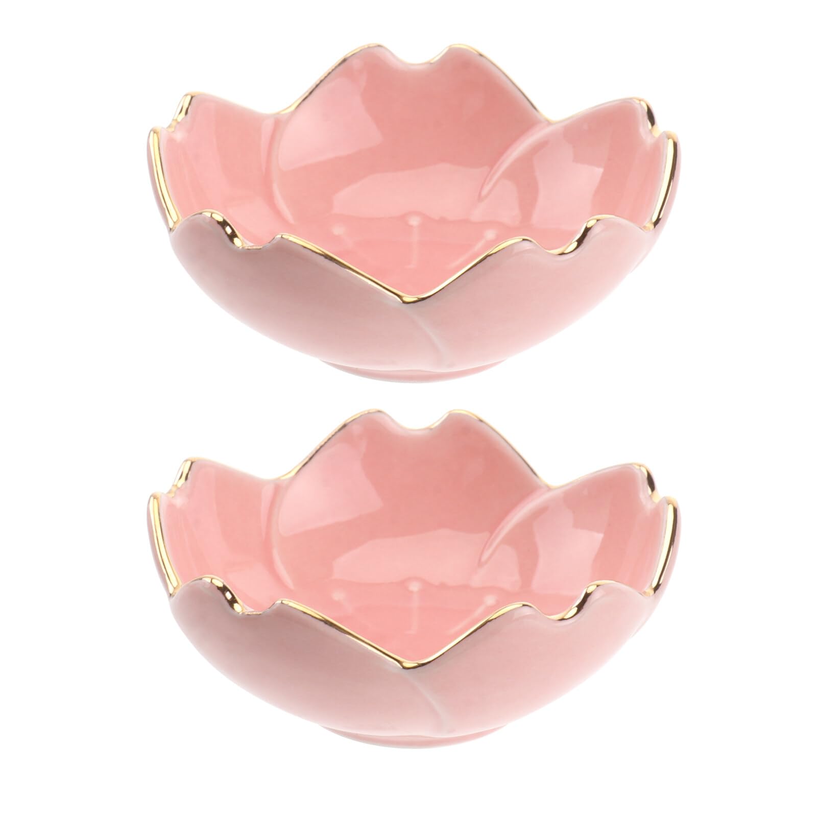 Lurrose Porcelain Dipping Bowls 2.76 Inch Ceramic Sauce Dish Set of 2 for Condiments BBQ Kitchen Party Japanese Style Flower Seasoning Plates