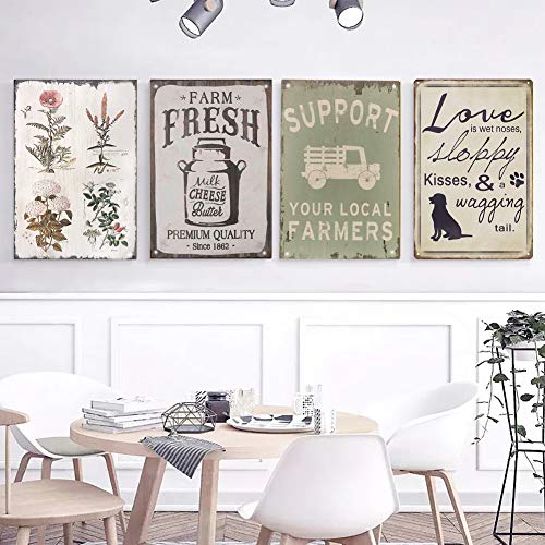 SIGNT Vintage Design Signs Love is Sloppy Kisses Wagging Tail Dog Novelty Metal Tin Sign Wall Art Pub Bar Gifts for Dog Lovers Pet Size 8" X 12"