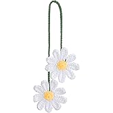 Crochet Daisy Car Accessories For Women Girls Cute Rear View Mirror Hanging Charms Handmade Daisy Flower Gifts For Crochet Lovers Car Decor Automotive Interior Aesthetic(Pink) | Philippines - View #8