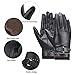 Winter Women's Touchscreen Texting Driving Warm Pu Leather Gloves, Fleece Lining Warm Gloves for Women, Black, Medium