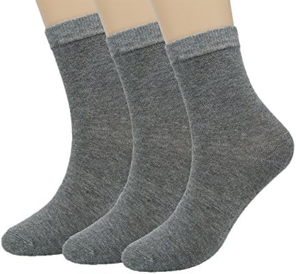Women's Cotton Single Needle Casual Socks Warm and Comfortable Crew Socks (Dark Gray)