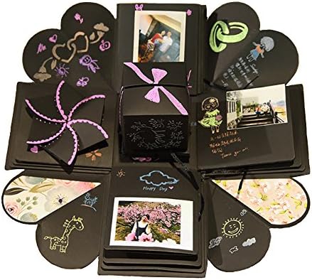 OYY Handmade DIY Gift Explosion Box Magic Special Scrapbook Folding Photo Album with Accessories Kit for Birthday Anniversary Valentine Wedding Mother's Day Christmas