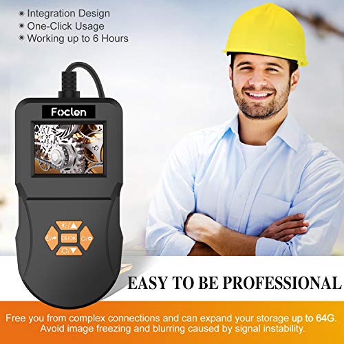 Industrial Endoscope, Foclen Borescope Camera 2.4inch IPS Screen 2600mAh Digital Handheld 5.5mm Snake Probe Inspection Camera with Light 16G TF Card and Portable Box 3M/9.8FT
