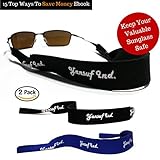 Yansuf Classic Neoprene Eyewear Sunglass & Glasses Retainer Strap ,Ideal For Outdoor Activities Such As Fishing, Golfing, Camping , Water Sports & Running , 2 Straps Included With 