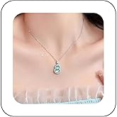Xduargs Boho Crystal Gourd Pendant Necklace Silver CZ Moonstone Hulu Necklace Vintage Ice Gourd Choker Necklace Minimalist Gourd Chain Necklace Jewelry for Women