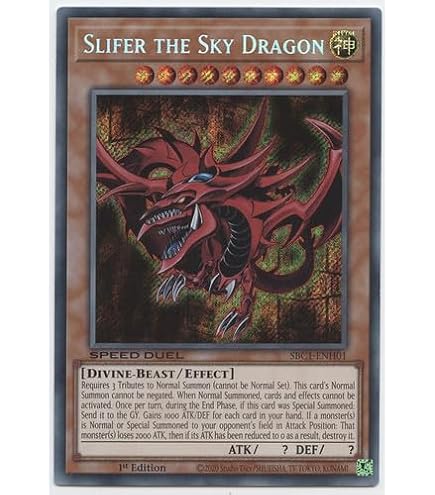 Amazon.com: YU-GI-OH! - Slifer The Sky Dragon (YGLD-ENG01) - Yugi's  Legendary Decks - 1st Edition