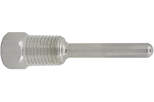 OTOMATICO 1/4 inch - weldless thermowell Stainless Steel 304 for Temperature Sensor Homebrew Brewing Thermometer Immersion Well 30 50 100 200 300 400 500mm (Length 100mm)