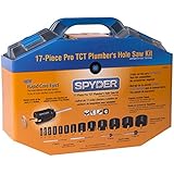 Spyder 600809 Tungsten Carbide Tipped Rapid Core Eject Plumbers Hole Saw Kit, 17-Piece