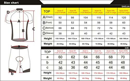 Digital Code Men Cycling Jersey Short Sleeve Summer Cycling Clothing Suit,Black Bib Suit,Asia L=US-Medium