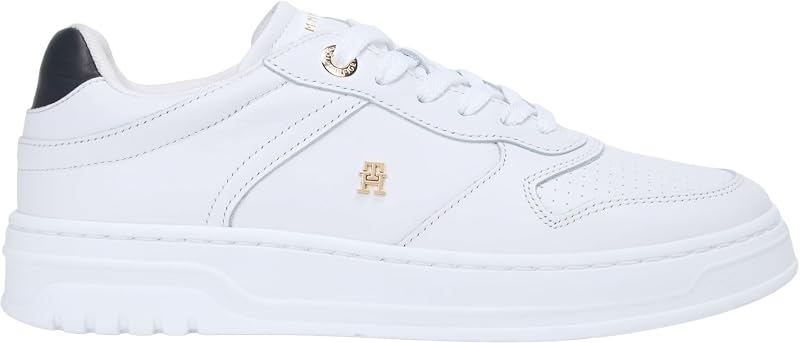 Damen Cupsole Sneaker Sporty Corp aus Leder, Weiß (White), 37