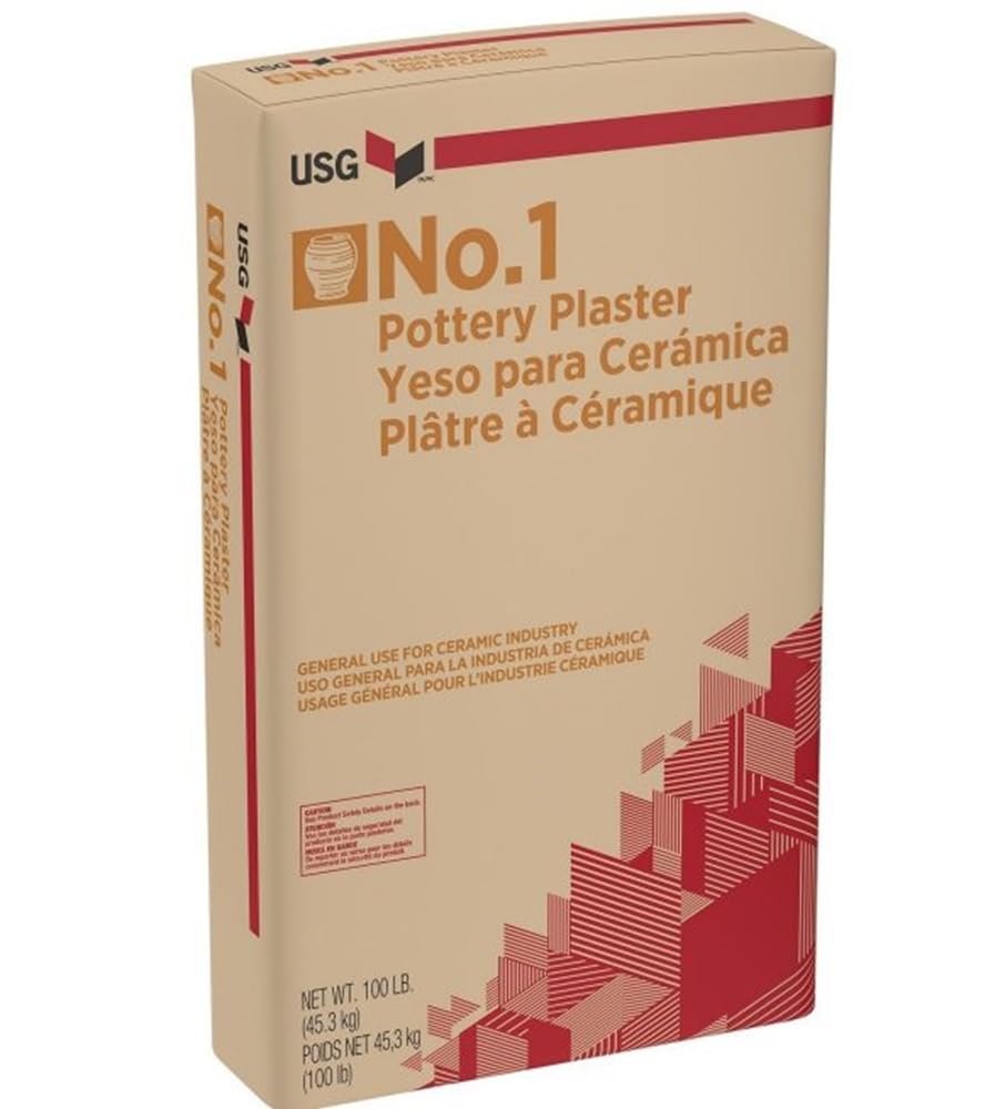 USG No.1 Pottery Plaster- 10 lbs - Instructions Included - Exclusively made for Pottery and Ceramics - Enhanced Workability with Fine Particle Size for Incredible Detail Reproductions