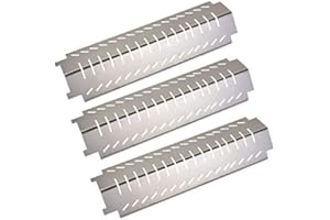 GasSaf Grill Heat Plate Replacement for Charbroil, Thermos, Centro, Costco Kirkland, 3-Pcs 15 inch Stainless Steel Tent Shield Plate Deflector, BBQ Burner Cover Barbecue Flame Tamer