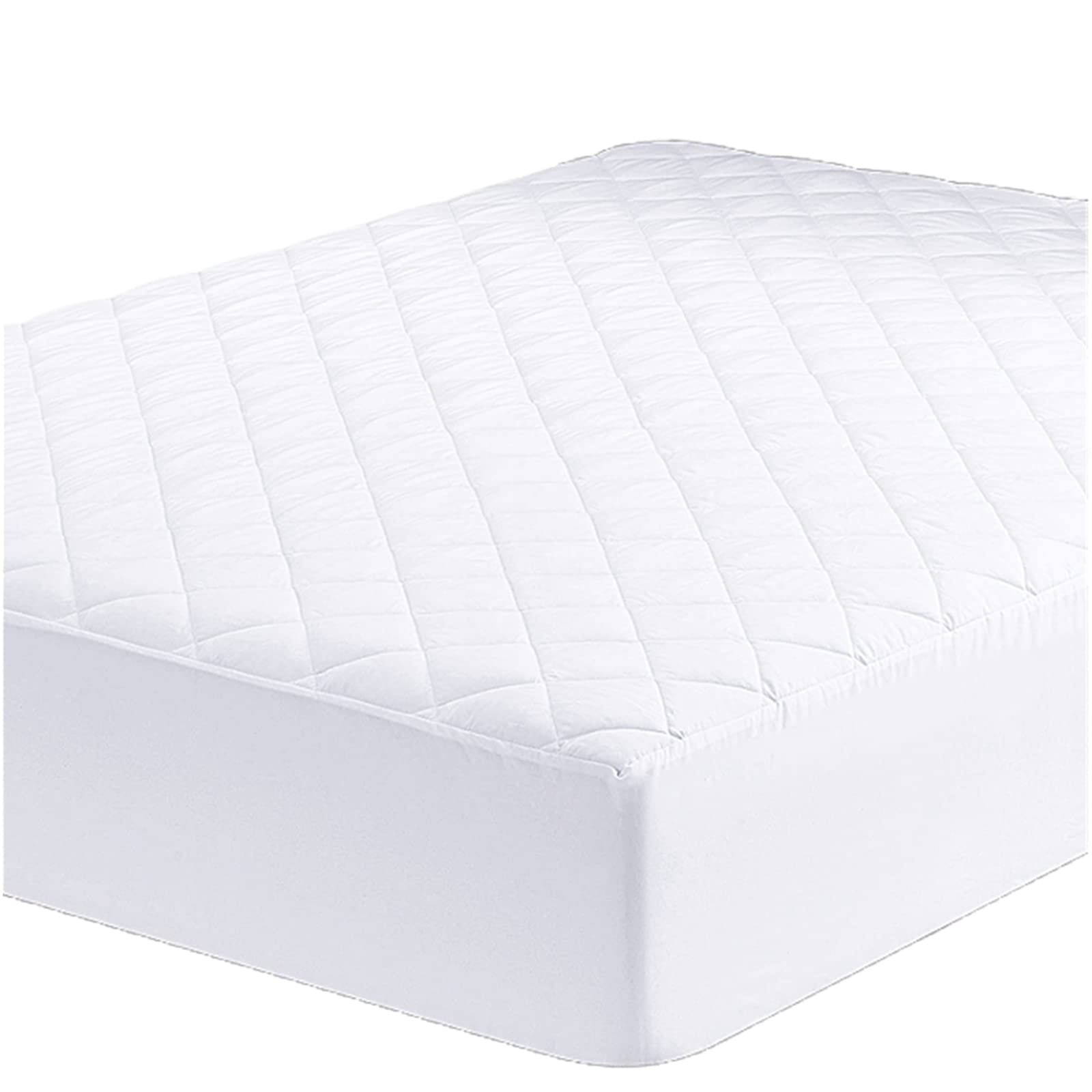 UYEESE Single Size Mattress Protector - Quilted Extra Deep Pocket Mattress Cover, Breathable Hypoallergenic and Noiseless Mattress Pad Fitted Bed Sheet (Single 91x191+35cm) White