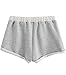 SweatyRocks Women's Vintage Floral Embroidery Drawstring Summer Casual Shorts Grey S