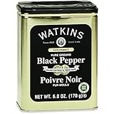 Watkins All Natural Gourmet Spice Tin, Pure Ground Black Pepper, 6 Ounce
