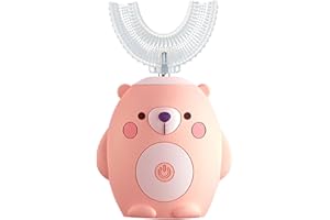 H-MEDLE U-Shape Ultrasonic Kids Electric Toothbrush,Automatic Toothbrush with Three Gear Speed Clearning Mode,Cartoon Modelin