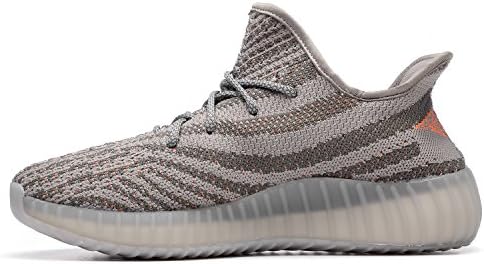 Boost 350 V2 Sneakers Running Shoes Men's Women's Lightweight Breathable Mesh Walking Shoes Fashion Casual Sneakers Outdoor Fitness Sneakers (US_4.5/EUR_37/cm_23.5, Gray Orange)